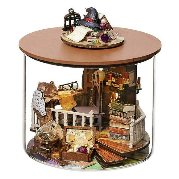 Cadeau de Nouvel An Maison de Poupée diy avec Meubles Accessoires de Maison de Poupée en Bois miniatures pour Enfants Jouets Cadeaux d'Anniversaire Noël