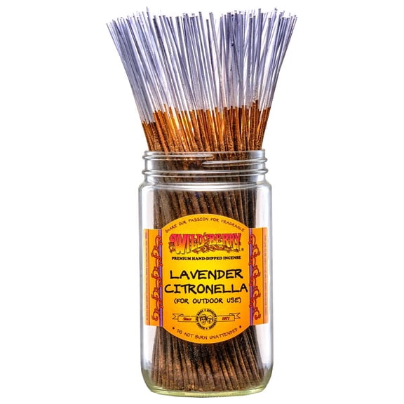 Wild Berry Lavender Citronella Incense Sticks, 100 Count Hand-Dipped Aromatic Incense