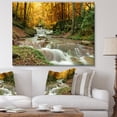 thumbnail image 3 of Designart 'Forest Waterfall with Yellow Trees ' Large Landscape Canvas Art Print, 3 of 3