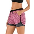 thumbnail image 2 of Women Workout Training Fitness Running Shorts Double Layer Active Yoga Gym Sport Shorts With Pockets, 2 of 6