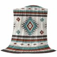 thumbnail image 6 of Turquoise Red Boho Blanket Soft Cozy Warm Throw Blanket for Couch, Plush Fuzzy Flannel Fleece Blankets for Sofa, Southwestern Ethnic Aztec Retro Geometric Bed Blankets Gifts for Men, 50"x60", 6 of 9
