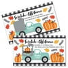 Big Dot of Happiness Happy Fall Truck - Harvest Pumpkin Party Game Scratch Off Cards - 22 Count