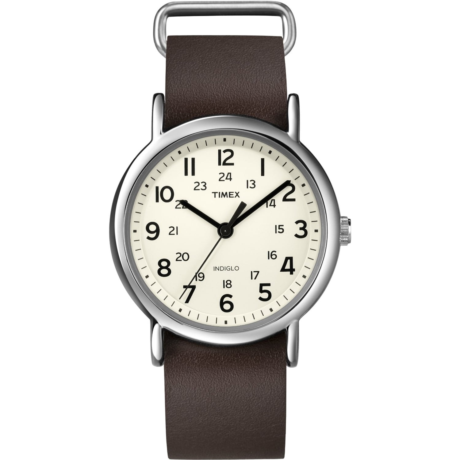 Timex Men's Weekender T2N893 White Calf Skin Quartz Fashion Watch by Timex