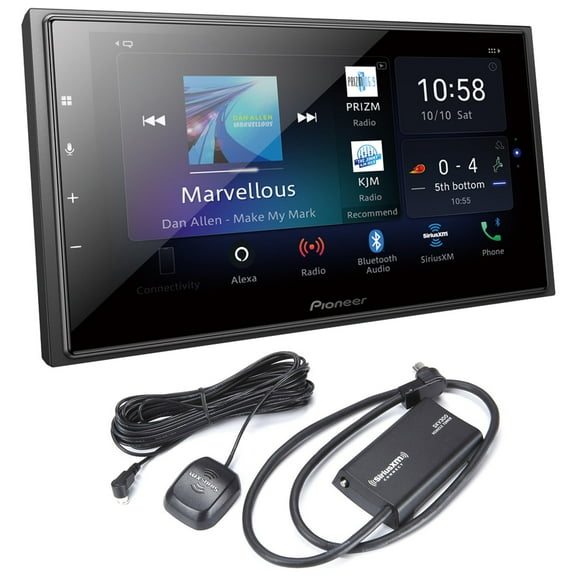 Pioneer DMH-W4660NEX 6.8" Receiver Compatible with Apple Carplay, Android Auto, and Bluetooth and SXV-300v1 Sirius/XM Satellite Tuner