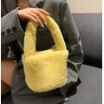 thumbnail image 2 of Kukuzhu Fuzzy Tote Bag for Women Faux Sherpa Small Tote Fluffy Cute Handbag Lipstick Bag Clutch Gift, 2 of 7