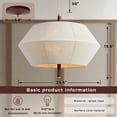 thumbnail image 5 of Brazilian Mod Oak Pendant Light , Cotton Rope Shade , Modernism , hanging lights for bedroom , pendant lights for dining room , living room chandlier, 5 of 13