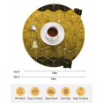 thumbnail image 6 of 15 Inch Round Placemats Set of 6, Yellow Geometric Non Slip Heat Insulation PP Table Mats, Modern Abstract Art Ombre Washable Place Mats for Kitchen Dining Party Table Decor, 6 of 7