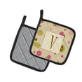 thumbnail image 2 of Carolines Treasures CJ1004-VPTHD Letter V Initial Monogram - Tan Dots Pair of Pot Holders, 7.5HX7.5W, multicolor, 2 of 2