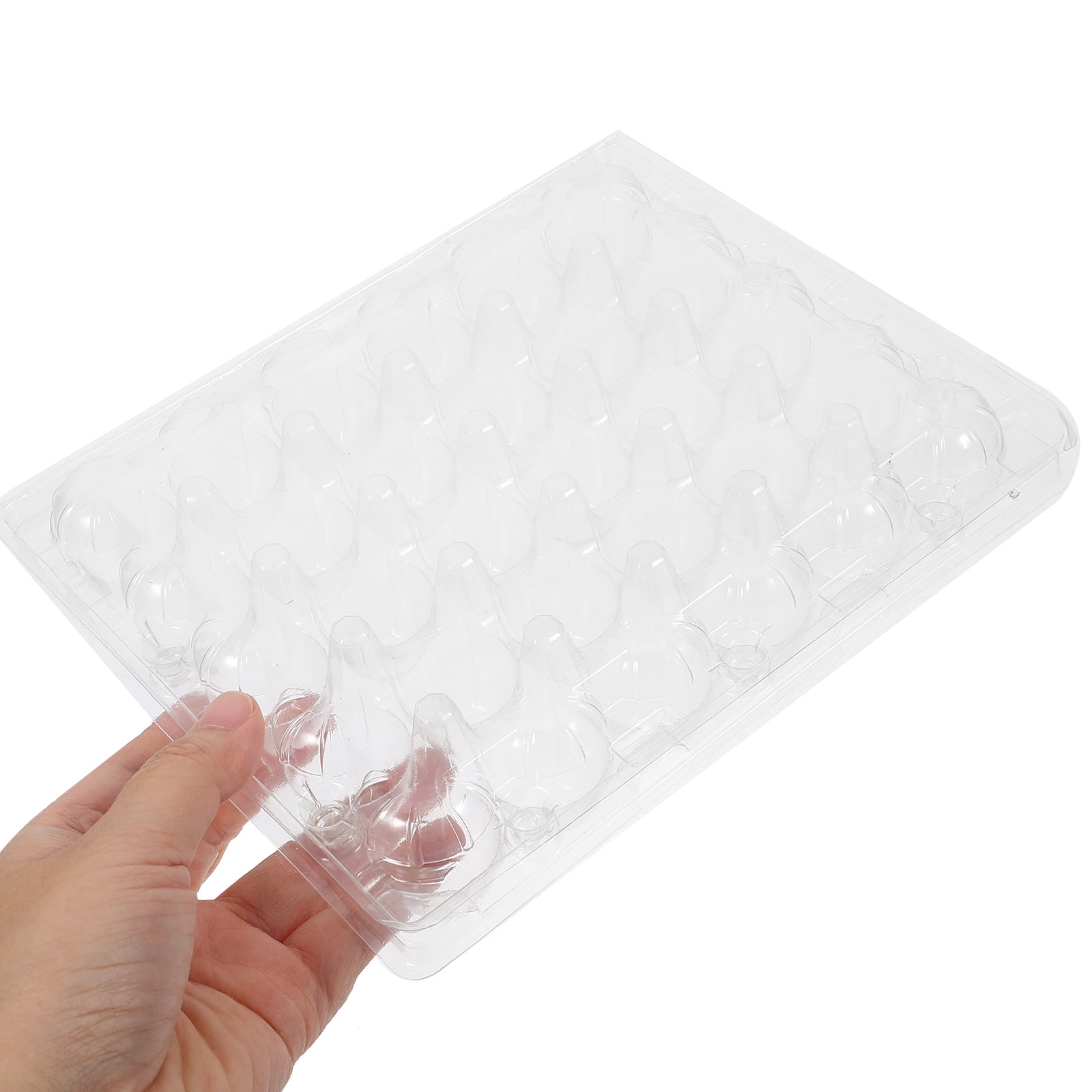 UPKOCH Clear Quail Egg Holder 25Pcs Reusable Plastic Trays With Lid For Kitchen Use And Travel
