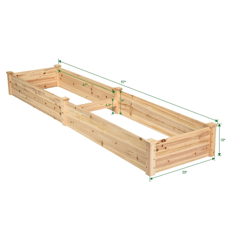 Costway Wooden Raised Garden Bed With Dividers photo 3