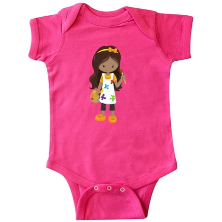 

Inktastic African American Girl Painter Paint Artist Gift Baby Girl Bodysuit