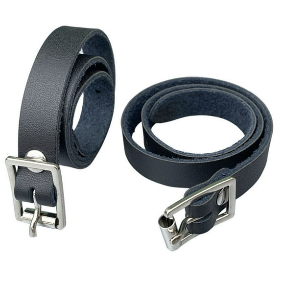 Ana 2pcs Spurs Belt With Metal Buckle Leather English Spurs Belt Equestrian Supplies