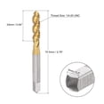 thumbnail image 2 of Unique Bargains 1/4-20 UNC High Speed Steel Machine 3 Spiral Flutes Thread Tap Titanium Plated, 2 of 5