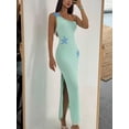 thumbnail image 6 of Green Womens Spaghetti Strap Maxi Dress With Embroidered Starfish Appliqué For Summer Beach Vacation, 6 of 7