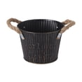 thumbnail image 2 of Elodie Flower Bucket with Handles Flower Holder Iron Flower Pot for Deck Fence Home Black, 2 of 8