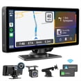thumbnail image 3 of EstéReo InaláMbrico PortáTil para AutomóVil Carplay con CáMara de Tablero - Pantalla IPS HD de 10.26 Pulgadas, Android Auto, CáMara de Respaldo 1080P, Bluetooth, 3 of 5
