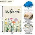 thumbnail image 4 of VOCHIC Welcome Spring Summer Floral Garden Flag 12x18 Double Sided,Bee Spring Garden Yard Flags for Outdoor House Seasonal Decoration (ONLY FLAG), 4 of 7