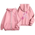 thumbnail image 5 of Breast Cancer Awareness Hoodie for Women 2025 Long Sleeve Zip Up Hoodies with Pockets Hooded Sweatshirt Jacket, 5 of 6