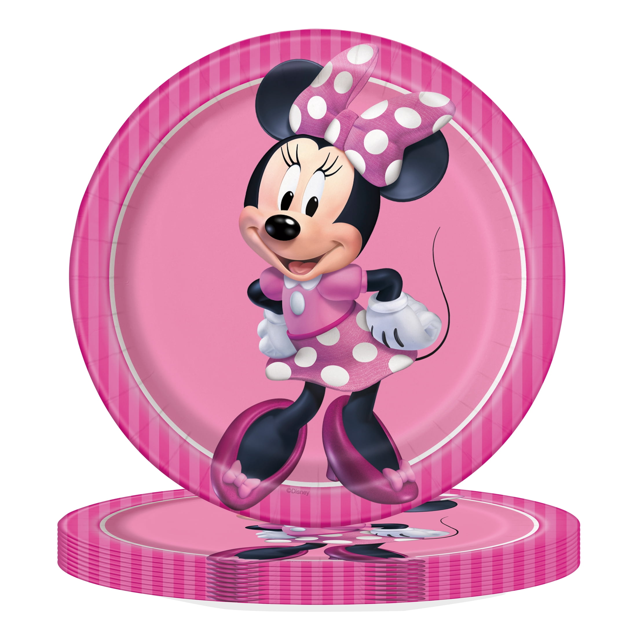 Pink Minnie Mouse Paper Dessert Plates, 7in, 8ct