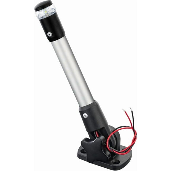 Pactrade Marine Navigation Lights for Boats LED - 8 Inch All-Round Stern Light (Folding Base, Surface Mount) for Night Boating - 52-Lumen Pontoon, Kayak, Jon Boat Accessories (DC10-30V)