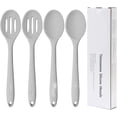 thumbnail image 1 of Cuchara de silicona, antiadherente, para cocina, para cocinar, apta para lavaplatos, utensilios de cocina antiadherentes, resistente al calor, cuchara de servir de silicona gris, sin BPA, 1 of 4