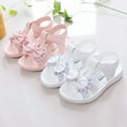 thumbnail image 2 of LNMQLPDBS Sandals for Kids Solid Color Soft Soles Comfort Non-Slip Children Shoes Middle Size Princess Sandals Open Toe Flat Dress Shoes Girls Sandals Size 13 Little Girls Shoes White 11-11.5 Years, 2 of 9