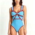 thumbnail image 4 of Women Vintage Polka Dot One Piece Swimsuit Oversized Bow Cut Out Tummy Control Bathing Suit Retro High Waist Swimwear, 4 of 7