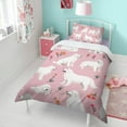 thumbnail image 4 of White Dogs and Flowers Duvet Cover and Pillowcase Set for Single Bedding, Bedroom Accessories for Kids Teens, 4 of 5