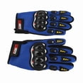 thumbnail image 3 of Guantes de motocicleta con nudillos rígidos y pantalla táctil para deportes de motor, carreras, montañismo, ciclismo y aeróbic, color azul., 3 of 11