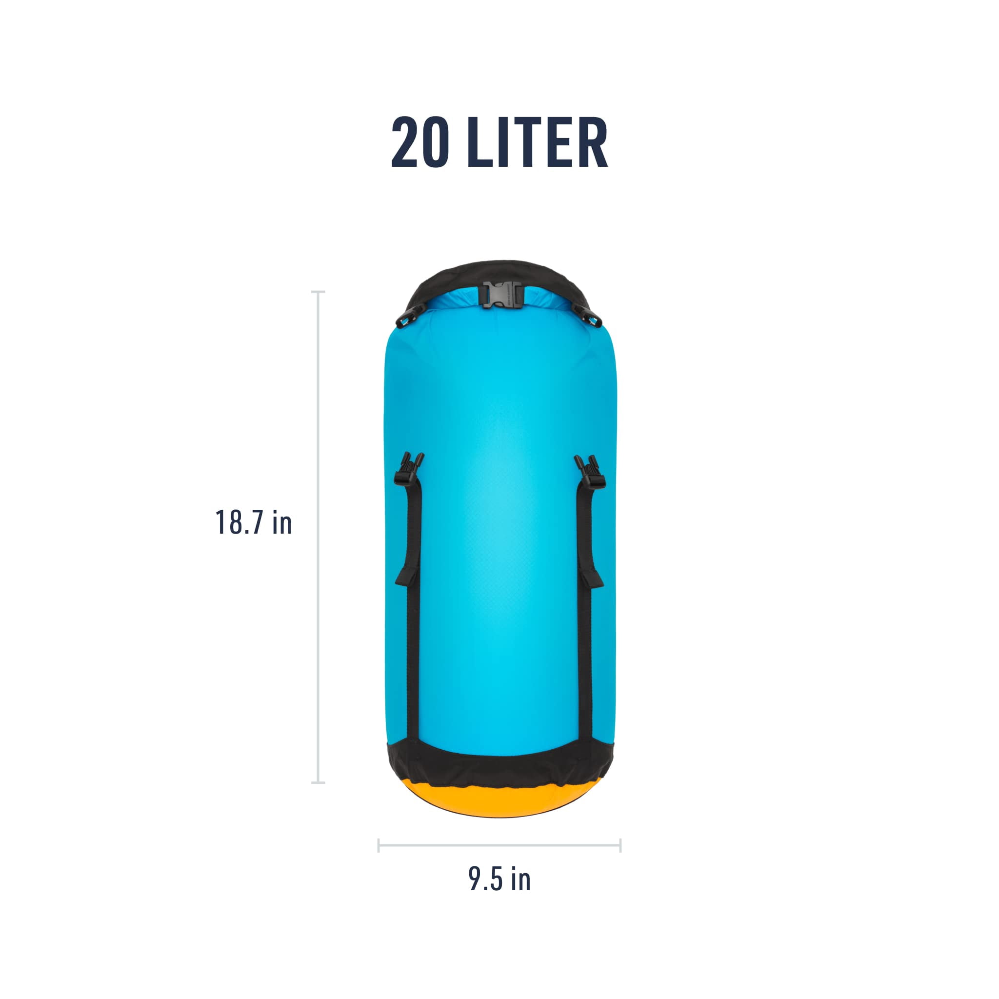 Sea to Summit eVac Ultra-Lightweight Compression Dry Bag, Waterproof Dry Storage, 20 Liter, Atoll Blue