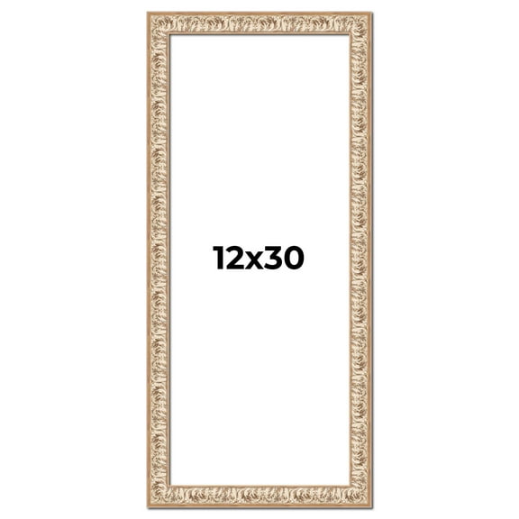 12x30 Frame White Real Wood Picture Frame Width 1.5 inches | Interior Frame Depth 0.5 inches |