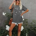 thumbnail image 6 of Gray Womens Tops Women Flower Graphic Tees Short Sleeve Shirts 2025 Summer Casual Loose Fit Beach Tops Shirts for Women, 6 of 6