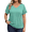 1 Green, variant on 3/4 Sleeve Womens Plus Size Tops V Neck Trendy Tunic Blouses Curved Hem Casual Shirts