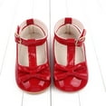 thumbnail image 4 of Xfvqtps Baby Girls Walking Shoes Mary Jane Buckle Non Slip Comfortable Soft PU Infant Sandals Summer New Baby Everything Casual Breathable Cute Bow Baby Leather Shoes Toddler Shoes Red, 4 of 9