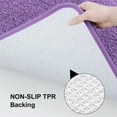 thumbnail image 4 of Howarmer 24"×47" Purple Long Bathroom Rug Runner, Absorbent Bath Mat for Bathroom Non-Slip, Washable Carpet, Soft Microfiber Shower Mat for Bathroom, Shaggy Durable Bath Rug with Rubber Backing, 4 of 8