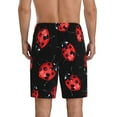 thumbnail image 3 of Naloa Beautiful Red Ladybug Men's Short Pajama Pants, Lounge Comfort Shorts with Elasticized Waistband and Side Pockets - Large, 3 of 9