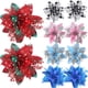 thumbnail image 2 of 5PCS Christmas Flowers Red Gold Blue Artificial Flower Heads 2023 Noel Home Tree Decorations Navidad Party DIY Wreath Supply, 2 of 4