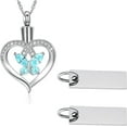 thumbnail image 3 of Butterfly Urn Necklace for Ashes for Women Butterfly With Birthstone Cremation Jewelry Crystals Heart Ash Loved One Memorial Urn Pendant for Women, 3 of 7