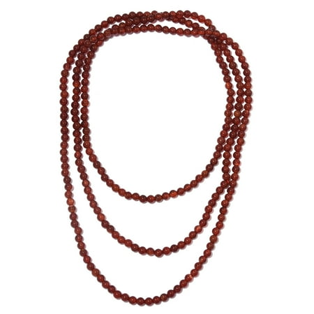 Blue Agate Round Pendant - Round Beads Dyed Red Agate Endless Fashion Necklace For Women 60