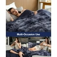 thumbnail image 5 of Anjee Faux Fur Soft Fuzzy Plush Sherpa Fluffy Fleece Long Hair Throw Blankets for Sofa Couch Bed 60x80 Inches,Tie-Dye Blue, 5 of 8
