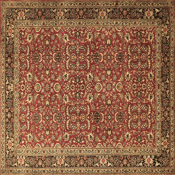 Ahgly Company Indoor Square Persian Brown Traditional Area Rugs, 7' Square