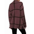 thumbnail image 4 of Checkered Knit Sweater for Women Fall Winter Casual Mock Neck Pullover Striped Sweaters Color Block Tops Dark Brown XL, 4 of 9