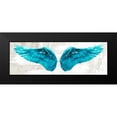 thumbnail image 2 of Joannoo 18x9 Black Modern Framed Museum Art Print Titled - Angel Wings (Aqua), 2 of 5