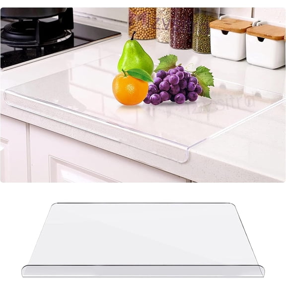 Acrylic Cutting Board with Lip Non Slip Clear Cutting Board Chopping Acrylic Countertop Protector Cover Shatter Resistant for Home Restaurant Kitchen Sink Stove (14x 18 Inch)
