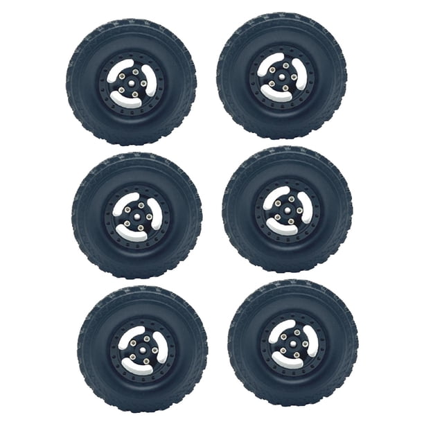 6x 1/12 1/16 Llantas y neumáticos de coche RC Neumáticos de nieve,Repuestos,Robustos y fáciles de instalar,Neumáticos RC Rueda de coche RC para coche negro