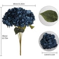 thumbnail image 2 of Hydrangea Artificial Flowers Blue Fake Hydrangea Heads Silk Dried Flowers with Stems Faux Flowers Centerpiece Table Decorations for DIY Wedding Baby Shower Party Shop Home (Blue), 2 of 2