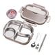 thumbnail image 2 of Fiambrera Bento de acero inoxidable 1500 ml | Contenedor de 4 compartimentos a prueba de fugas para adultos | Apta para microondas, lavavajillas y congelador | Incluye cuenco para sopa y cubiertos, 2 of 6