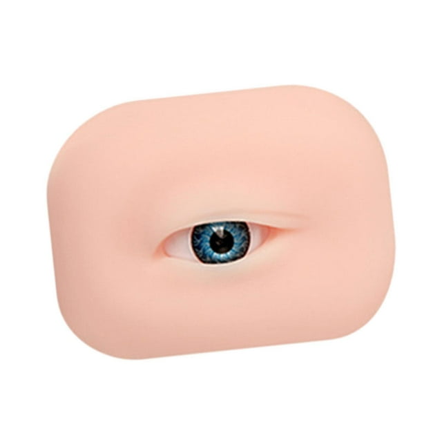 Xuanheng 3D Silicone Eye Model Eyebrow Line Practice Multipurpose Makeup Practice Aid blue right