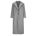 thumbnail image 4 of WCMZJ Womens Long Pea Coats Wool Blend Ankle Length Business Casual Trench Coats Long Sleeve Open Front Dressy Jackets Gray S, 4 of 6