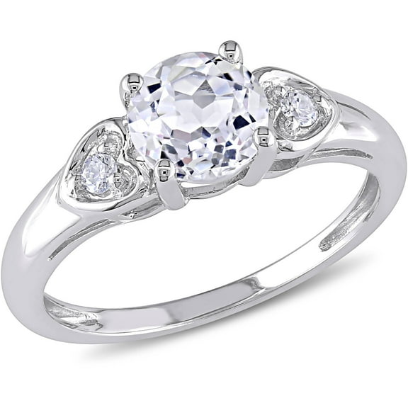 Everly Women's Topaz and Diamond 10K White Gold Engagement Ring